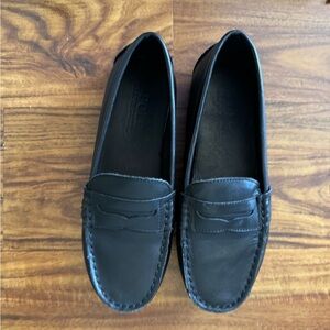 Polo Ralph Lauren Black Leather Loafers Big Boy Size 4 M Like New